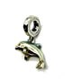 Pandora .925 Sterling Silver Playful Dolphin CZ Dangle Charm Silver dolphin charm with a white background