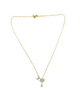 .925 Sterling Silver Gold Plated .37CTW Lab Created Diamond Palmetto Tree & Moon Pendant Necklace