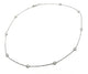 .925 Sterling Silver CZ Bezel Stationary Cable Necklace Silver necklace with small diamond-like pendants on a white background