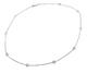 .925 Sterling Silver CZ Bezel Stationary Cable Necklace Silver necklace with small diamond-like pendants on a white background