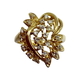 14K Yellow Gold 1/4CTW Diamond Floral Freeform Openwork Ring Gold ring with diamond accents on a white background