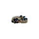 14K Yellow Gold 1/4CTW Diamond Marquise Sapphire Cluster Ring