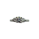 14K White Gold 3/4CTW Lab Created Diamond 3-Stone Trellis Ring Diamond ring on a white background