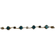 14K Yellow Gold Blue Topaz Aquamarine & Sapphire Fancy Bracelet Bracelet with blue gemstones on a white background