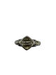 John Hardy .925 Sterling Silver/14K Gold Faceted Citrine Bezel Set Ring Silver ring with a clear gemstone on a white background