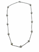 Mikimoto 18K White Gold 5.5MM Pearl Necklace Pearl necklace with a chain on a white background