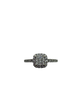 14K White Gold 1CTW Diamond Square Halo Cathedral Ring