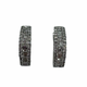 14K White Gold 64PTW Diamond Channel Hoop Earrings Pair of hoop earrings with embedded stones on a white background