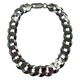 .925 Sterling Silver 25.2G 14MM Curb Bracelet Silver chain bracelet on a white background