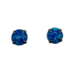 Pair of blue opal stud earrings on a white background