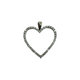 Heart-shaped pendant with clear stones on a white background