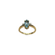 14K Yellow Gold Marquise Aquamarine & Diamond Ring