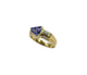 14K Yellow Gold Trillion Partial Bezel Tanzanite 15PTW Diamond Ring