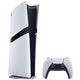 Sony PlayStation 5 Pro Console White gaming console with black accents and matching controller on a white background