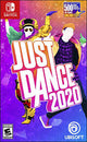 Just Dance 2020 game cover for Nintendo Switch with colorful characters and Ubisoft logo.