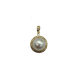 Gold pendant with a pearl on a white background
