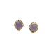 14K Yellow Gold Light Purple/Lavender Jade Greek Key Framed Stud Earrings