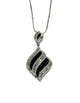 .925 Sterling Silver Diamond & Black Inlay Swirl Pendant