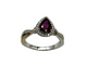 14K White & Yellow Gold Pear Ruby & 1CTW Diamond Halo Twist Ring