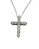 14K White Gold 2CTW Lab Created Diamond Cross Pendant