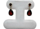 14K Yellow Gold Garnet Dangle Drop Earrings w/ Diamond Accents