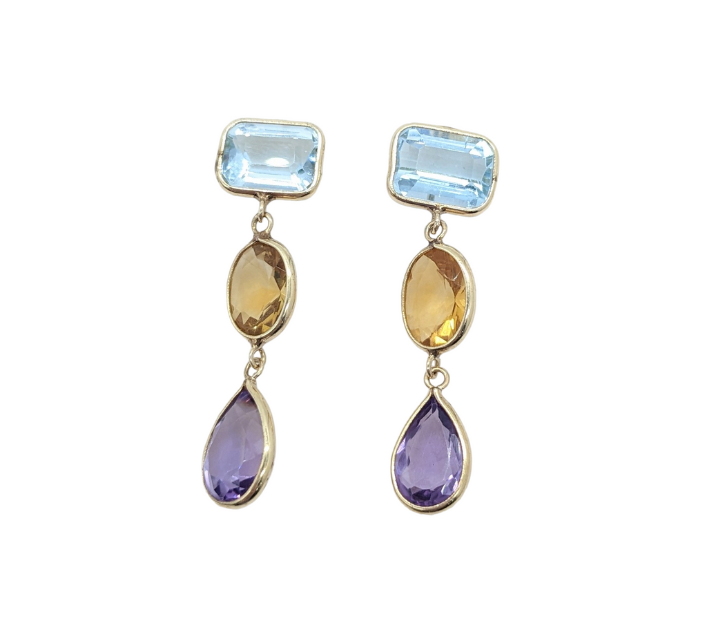 Multicolored Gemstone Drop Dangle Earrings - Dick's Pawn Superstore
