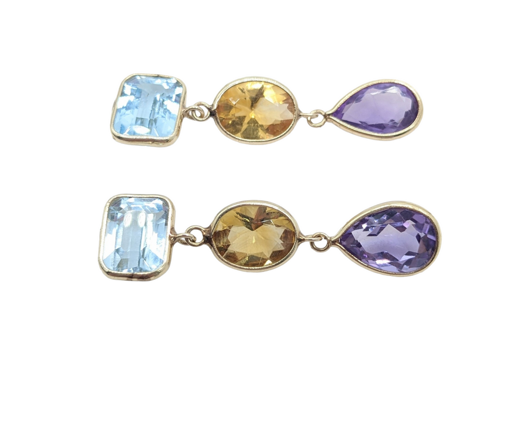 Multicolored Gemstone Drop Dangle Earrings - Dick's Pawn Superstore