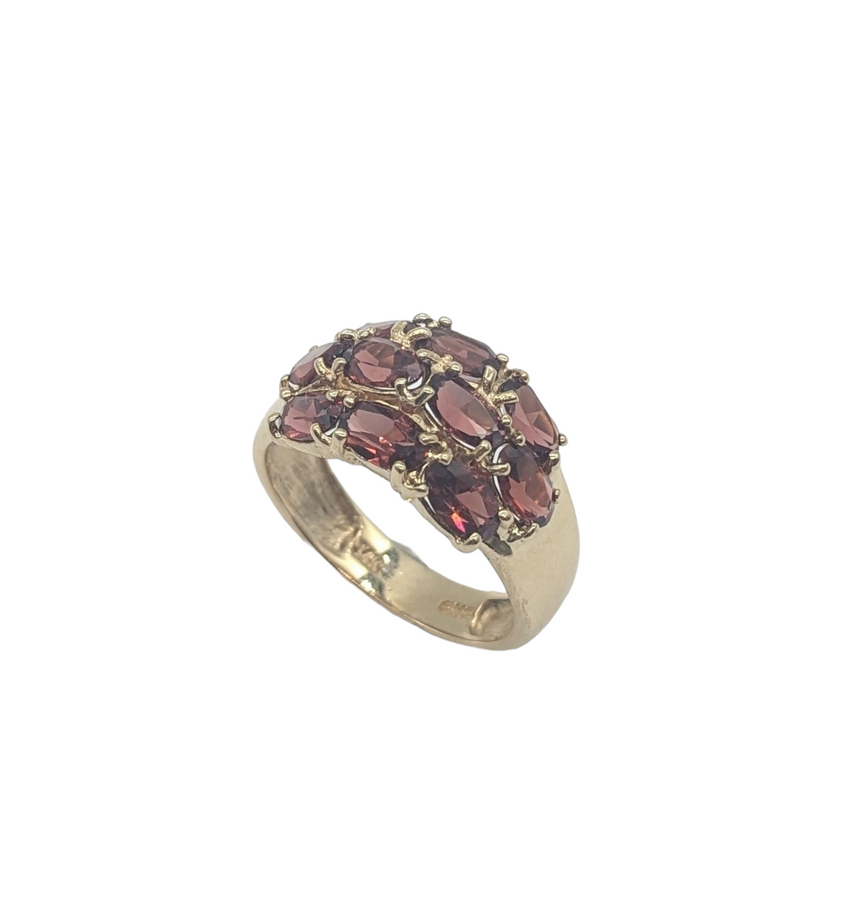 Three Row Garnet Cluster Ring - Dick's Pawn Superstore