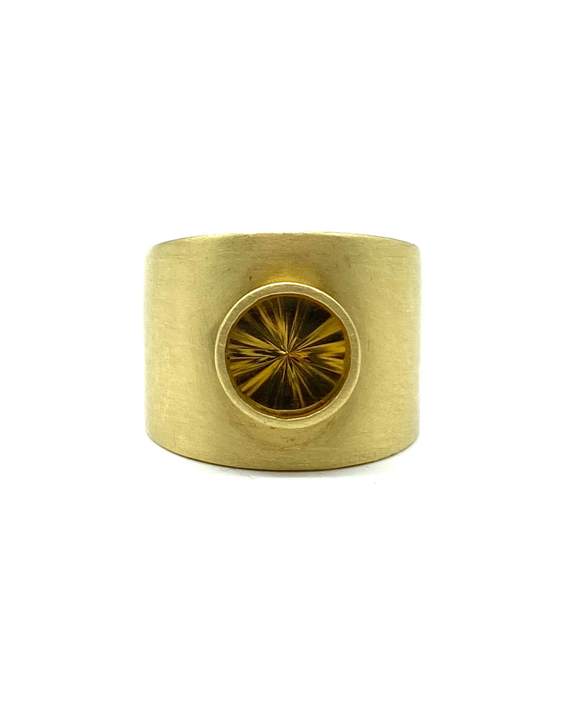 Citrine Wide Satin Finish Ring - Dick's Pawn Superstore