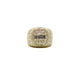 14K Yellow Gold 3CTW Diamond Pave Cluster Diamond Statement Ring