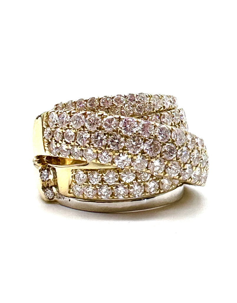 Diamond Four Row Crossover Ring close