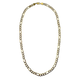 .925 Sterling Silver Gold Plated 28G 7MM Figaro Chain Necklace Gold chain necklace on a white background