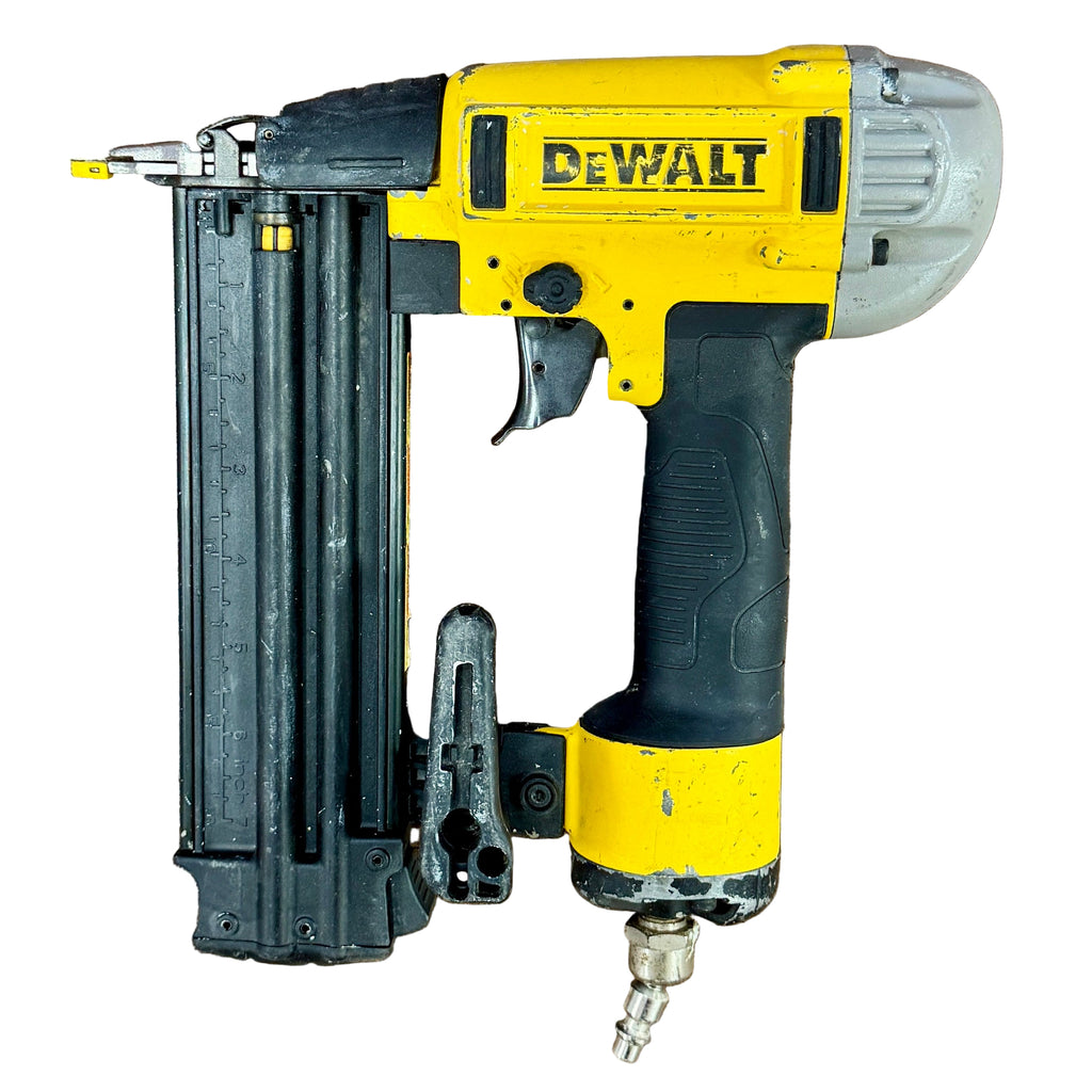 DeWalt 18-Gauge Precision Point 2-1/8" Pneumatic Brad Nailer (DWFP12233) DeWalt nail gun on a wooden surface