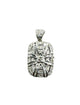 14K White Gold 1CTW Diamond Art Deco Style Locket Pendant