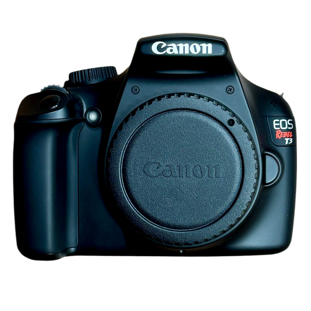 Canon EOS REBEL T3 12.2 MP CMOS Digital SLR Camera w/ Canon Zoom Lens EF-S 18-55mm f/3.5-5.6 IS II Lens & Case Canon EOS Rebel T3 camera on a white background