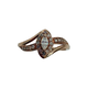 10K Rose Gold 1/3CTW Diamond Marquise Halo Split Bypass Ring Rose gold ring with diamond accents on a white background