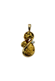 Gold pendant with a diamond on a white background