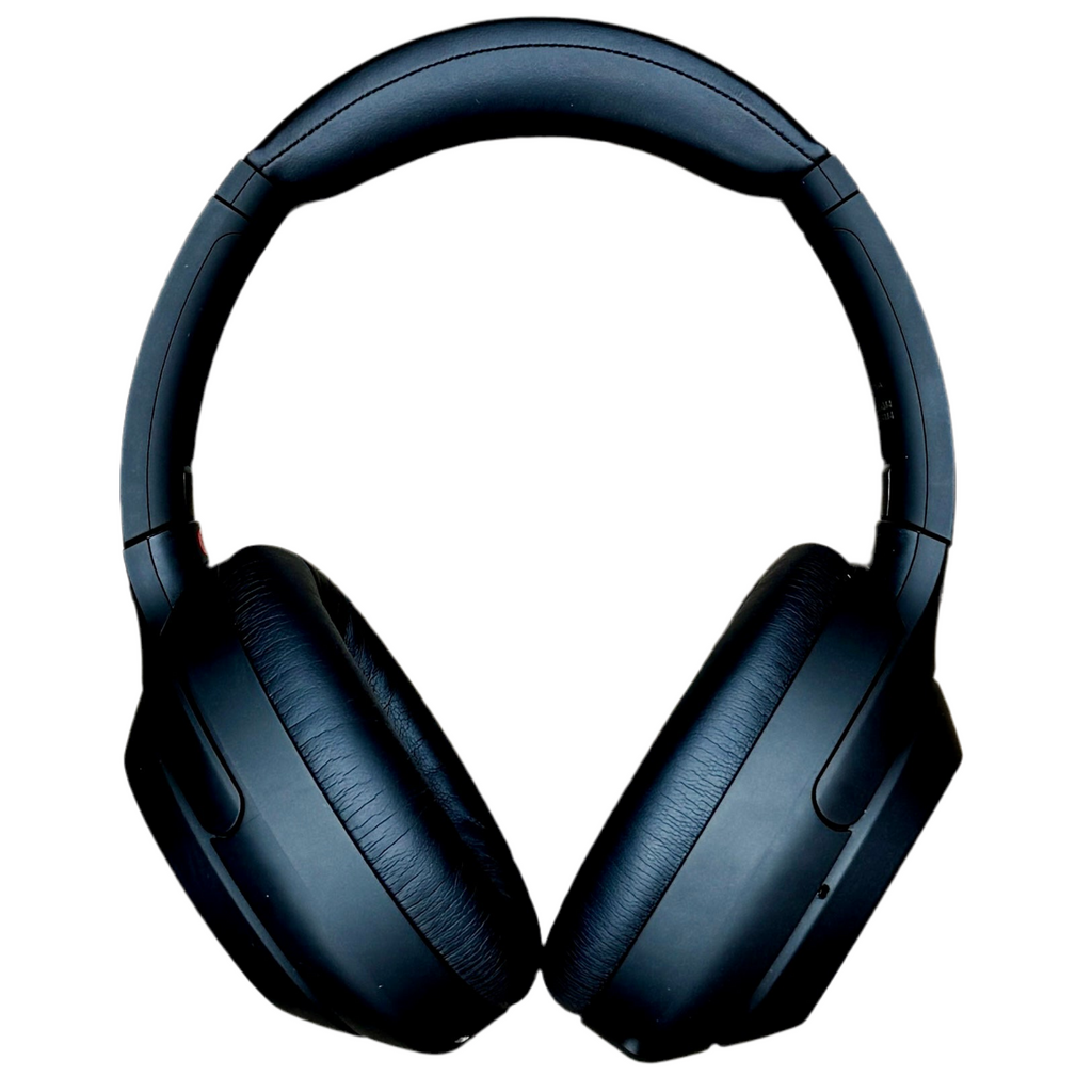 Sony WH-1000XM4 Premium Wireless Noise Canceling Headphones w/ Case - Black over-ear headphones on a white background