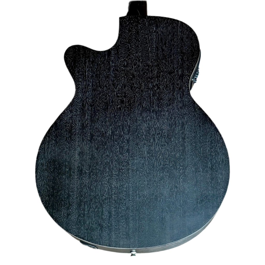 Tanglewood Blackbird TWBBSFCE12 12-String Acoustic-Electric Guitar Black electric guitar body on a white background