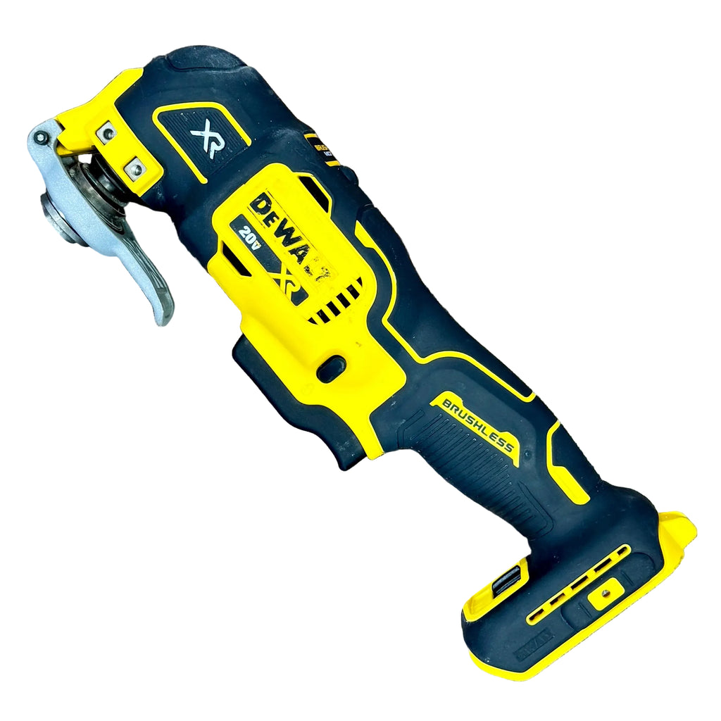 DeWalt 20V MAX XR Brushless Cordless 3-Speed Oscillating Multi-Tool (DCS356) Yellow and blue power tool on a white background