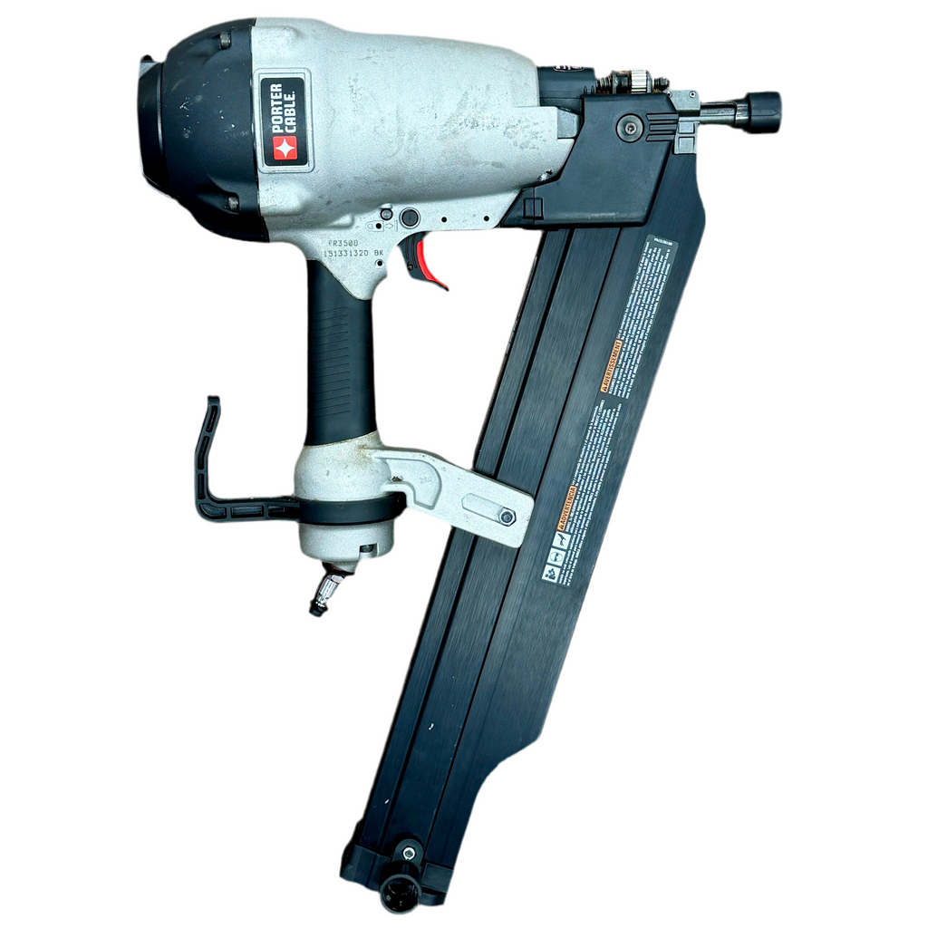 Porter-Cable 21-Degree 3-1/2" Full Round Framing Nailer (FR350B) Pneumatic nail gun with Porter Cable branding on a white background