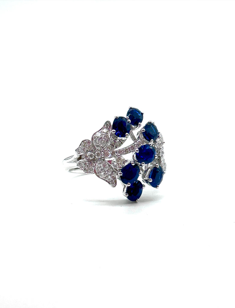 Sapphire and Diamond Butterfly Ring side