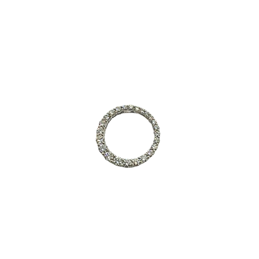 Silver pendant with small stones on a white background