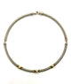 David Yurman .925 Sterling Silver/14K Gold Triple X Cable Collar Necklace Necklace with gold and silver cable design on a white background