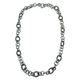 .925 Sterling Silver 67.1G Cable Alternating Link Necklace Silver chain necklace on a white background