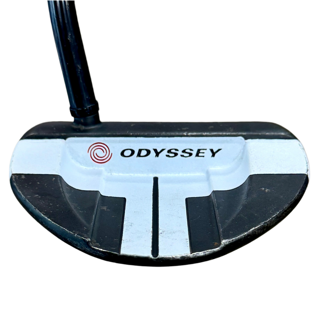 Odyssey WORKS BIG T V-LINE Mallet Putter RH Golf Club Golf putter with Odyssey logo on a white background