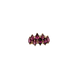 14K Yellow Gold Marquise Rhodolite Garnet & Diamond 2-Row Ring Gold ring with marquise-shaped pink gemstones on a white background