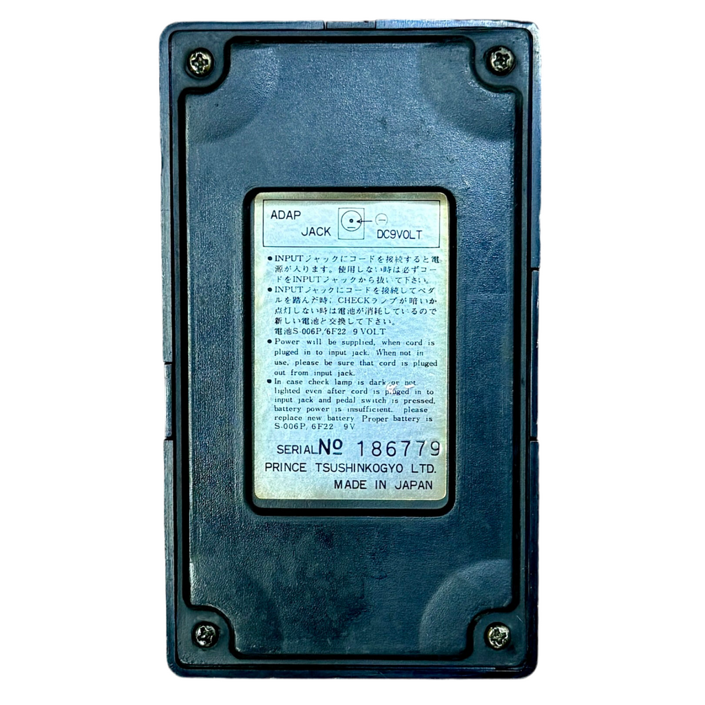 Arion SCO-1 Stereo Compressor Guitar Effects Pedal Back view of a electronic device with text and serial number on a white background