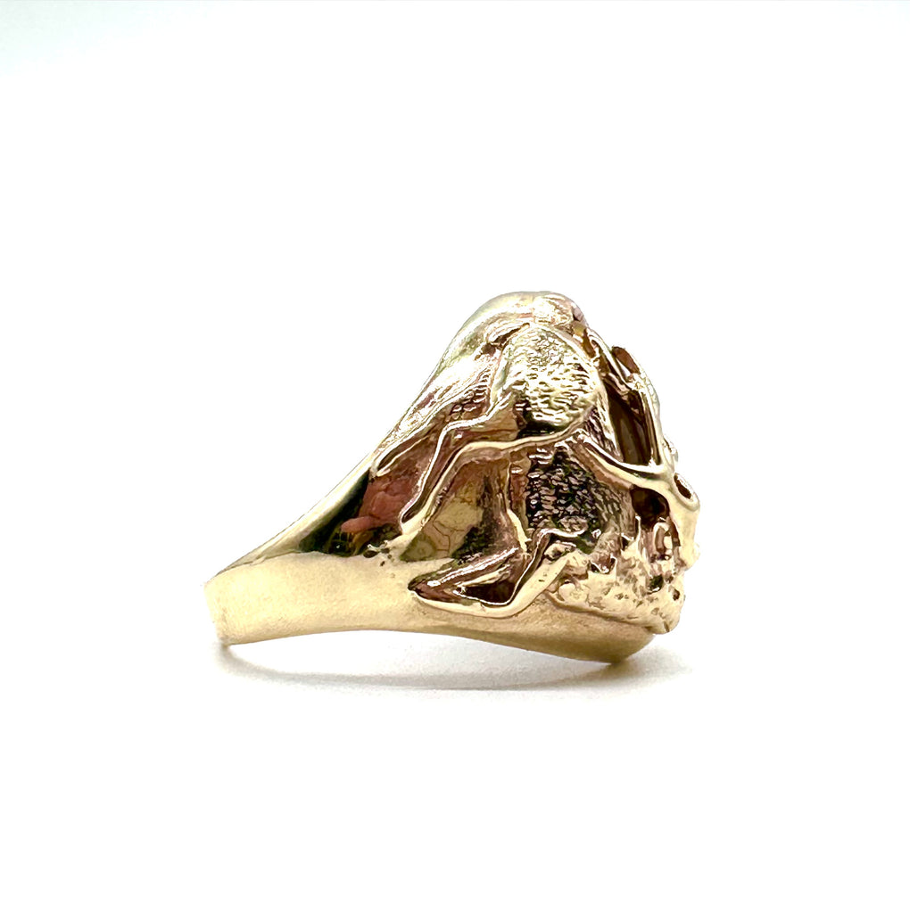 Men’s Tigers Eye Deer/Leaf Ring gold