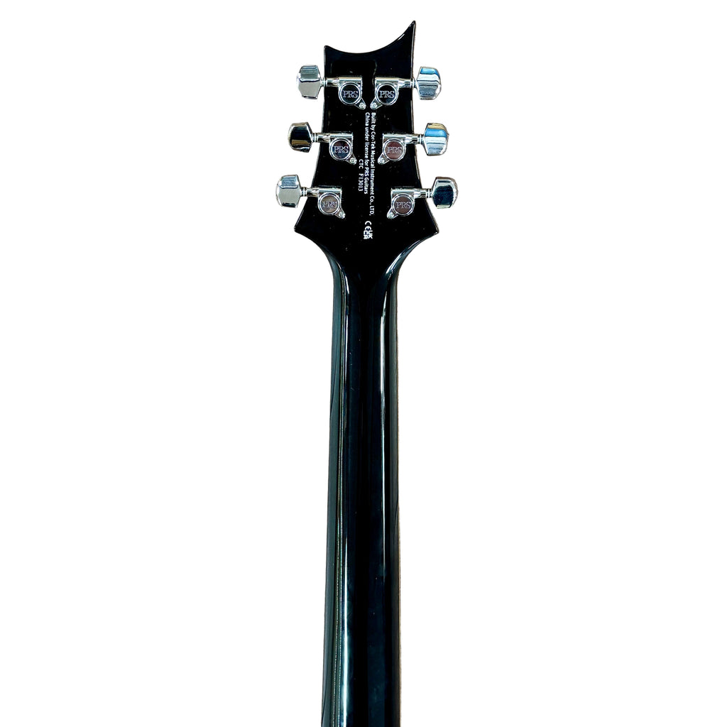 PRS Paul Reed Smith SE Piezo Hollowbody Electric Guitar w/ Soft Case Black electric guitar neck on a wooden floor